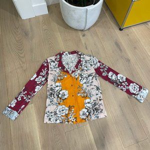 Anthropologie Long Sleeve Multi-print Top